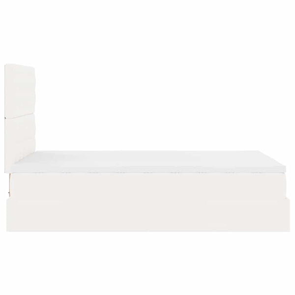 vidaXL Ottoman Bed with Mattress & LED White 120x200 cm Faux Leather