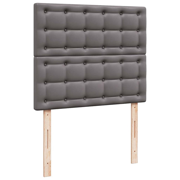 vidaXL Ottoman Bed with Mattress & LEDs Grey 120x200 cm Faux Leather