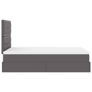 vidaXL Ottoman Bed with Mattress & LEDs Grey 120x200 cm Faux Leather