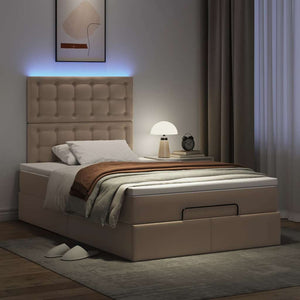 vidaXL Ottoman Bed with Mattress & LEDs 120x200cm Faux Leather