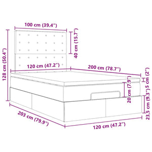 vidaXL Ottoman Bed with Mattress & LEDs 120x200cm Faux Leather