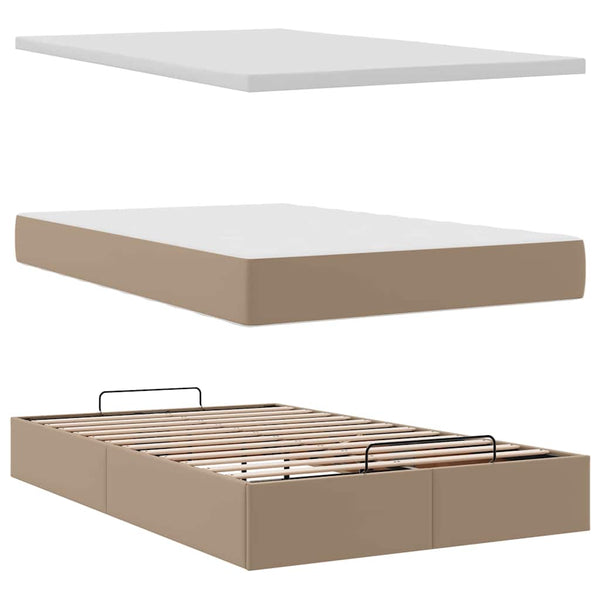 vidaXL Ottoman Bed with Mattress & LEDs 120x200cm Faux Leather