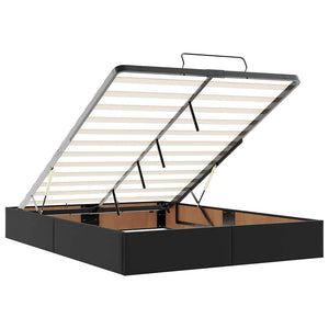 vidaXL Ottoman Bed with Mattress & LED Black 140x190 cm Faux Leather
