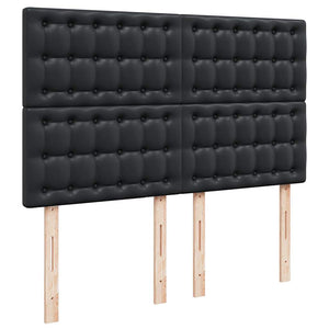 vidaXL Ottoman Bed with Mattress & LED Black 140x190 cm Faux Leather