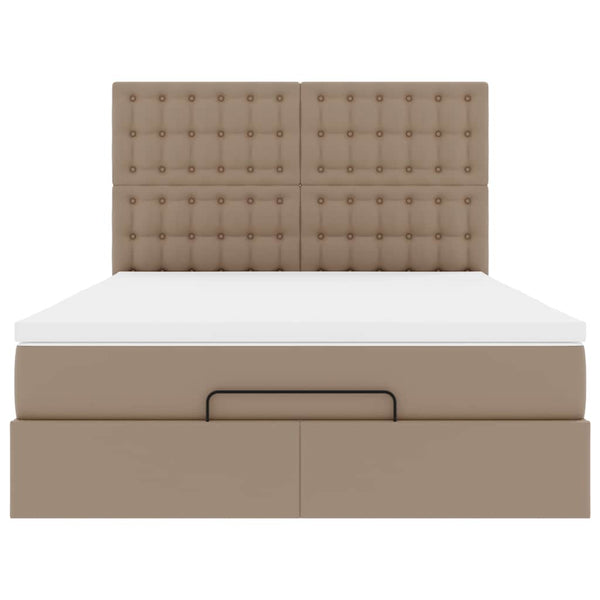vidaXL Ottoman Bed with Mattress & LED 140x190 cm Faux Leather