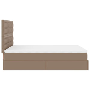 vidaXL Ottoman Bed with Mattress & LED 140x190 cm Faux Leather