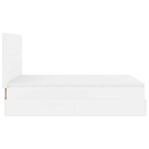 vidaXL Ottoman Bed with Mattress & LED White 140x200 cm Faux Leather