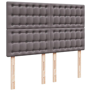 vidaXL Ottoman Bed with Mattress & LEDs Grey 140x200 cm Faux Leather