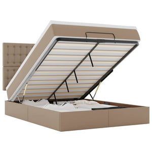vidaXL Ottoman Bed with Mattress & LED 140x200cm Faux Leather