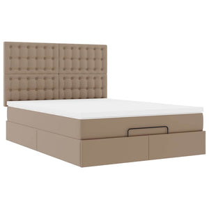 vidaXL Ottoman Bed with Mattress & LED 140x200cm Faux Leather