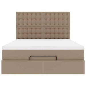 vidaXL Ottoman Bed with Mattress & LED 140x200cm Faux Leather