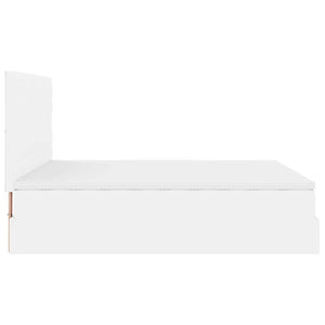 vidaXL Ottoman Bed with Mattress & LED Lights White 160x200 cm Faux Leather