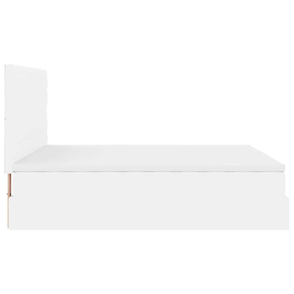 vidaXL Ottoman Bed with Mattress & LED Lights White 160x200 cm Faux Leather