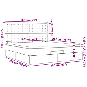 Ottoman Bett 160x200cm mit Matratze & LEDs
