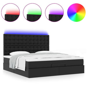 Ottoman Bett mit Matratze & LEDs 180x200 cm