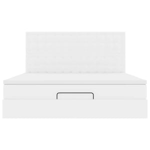 Ottoman Bett mit Matratze & LED Weiß 180x200 cm