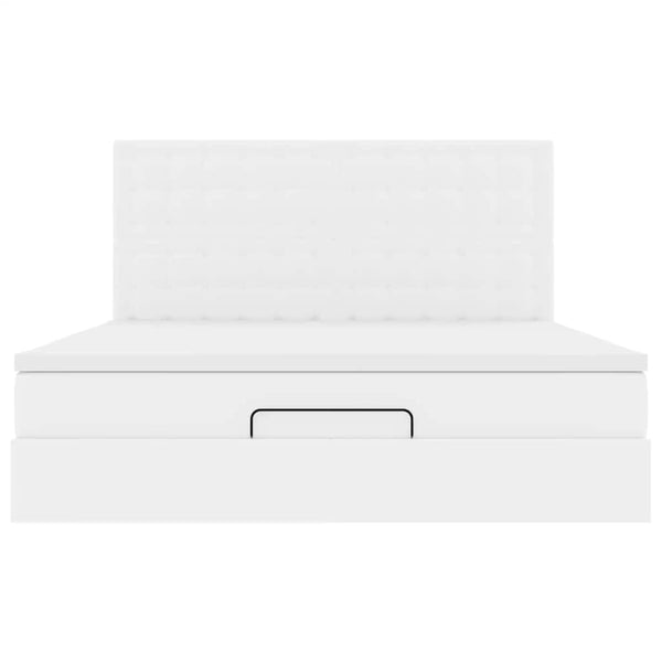 Ottoman Bett mit Matratze & LED Weiß 180x200 cm