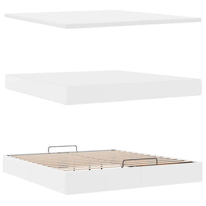 Ottoman Bett mit Matratze & LED Weiß 180x200 cm