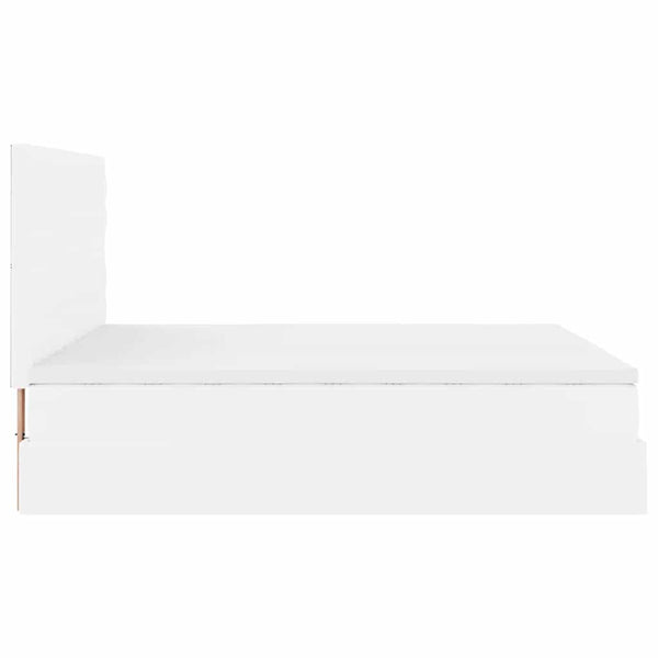 Ottoman Bett mit Matratze & LED Weiß 180x200 cm