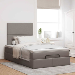 Ottoman Bett mit Matratze & LEDs Taupe 120x190