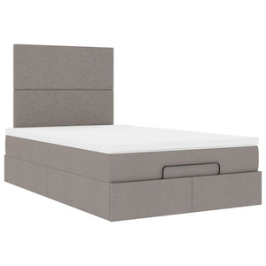 Ottoman Bett mit Matratze & LEDs Taupe 120x190