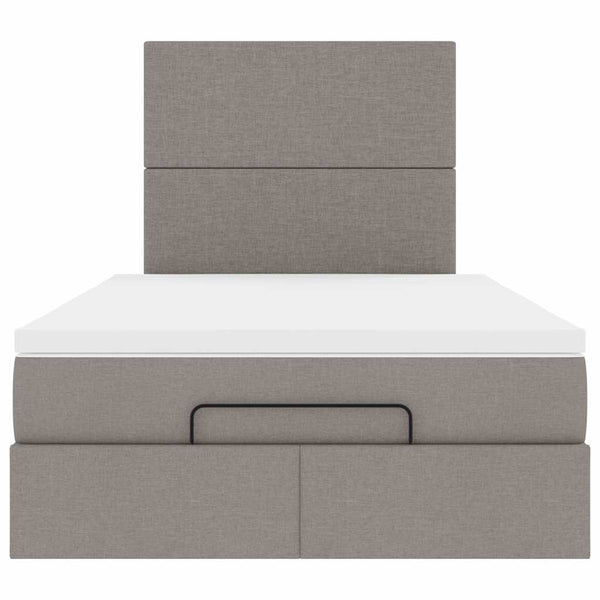 Ottoman Bett mit Matratze & LEDs Taupe 120x190