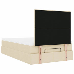 Ottoman Bett mit Matratze & LEDs Creme 120x190 cm