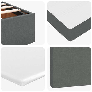 Ottoman Bett mit Matratze & LEDs 120x200 cm Dunkelgrau