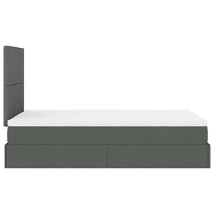 Ottoman Bett mit Matratze & LEDs 120x200 cm Dunkelgrau