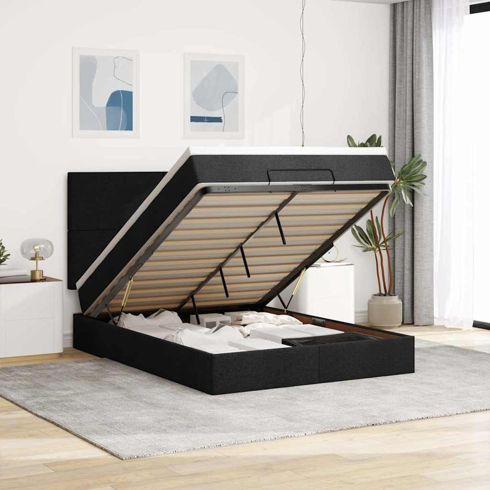 Ottoman Bett mit Matratze & LEDs 140x190 cm