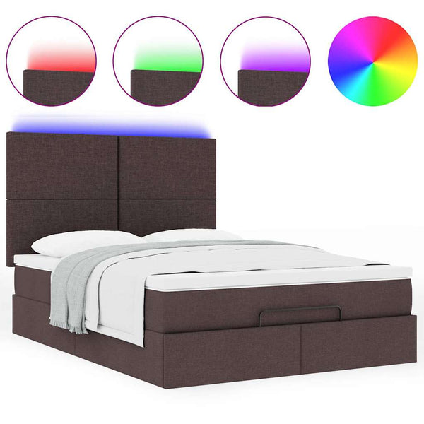 Ottoman Bett mit Matratze & LEDs 140x190 cm