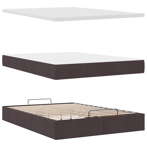 Ottoman Bett mit Matratze & LEDs 140x190 cm