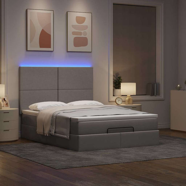 Ottoman Bett mit Matratze & LEDs 140x190 cm