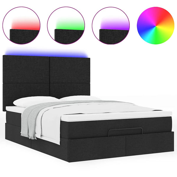 Ottoman Bett mit Matratze & LEDs 140x200 cm