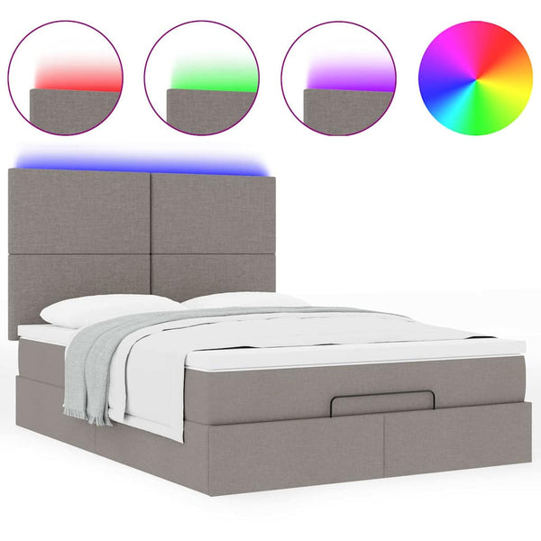 Ottoman Bett mit Matratze & LEDs 140x200 cm