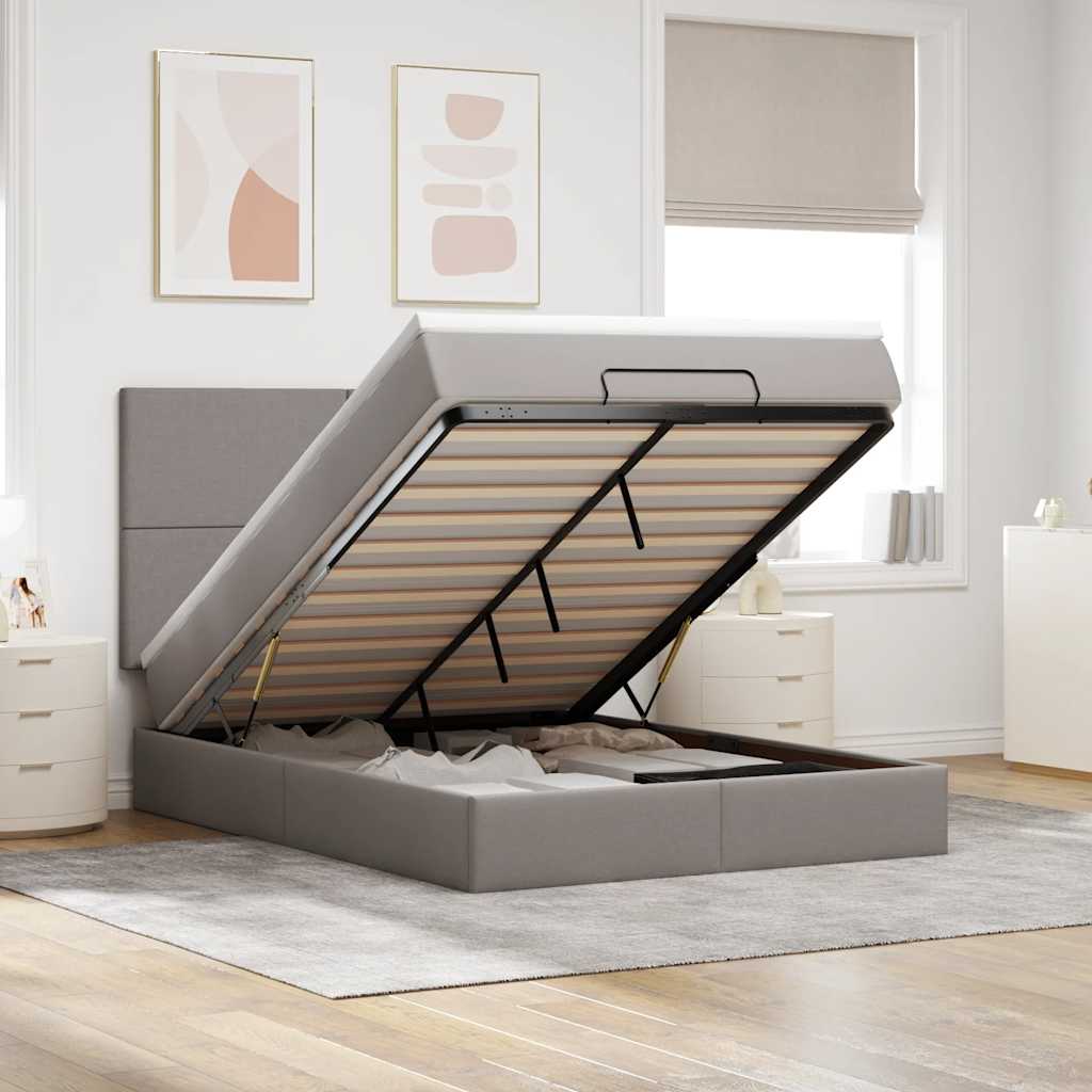 Ottoman Bett mit Matratze & LEDs 140x200 cm