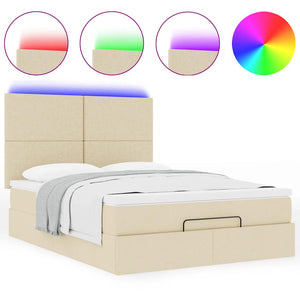 Ottoman Bett mit Matratze Creme 140x200 cm