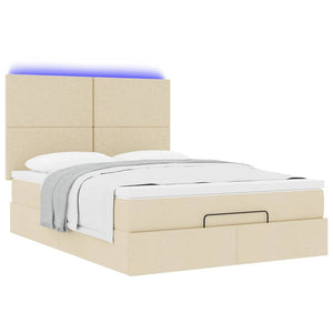 Ottoman Bett mit Matratze Creme 140x200 cm