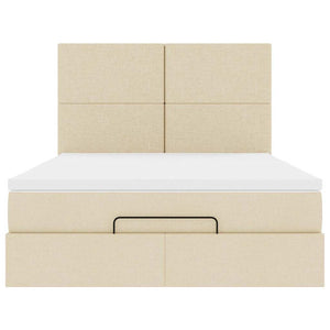 Ottoman Bett mit Matratze Creme 140x200 cm