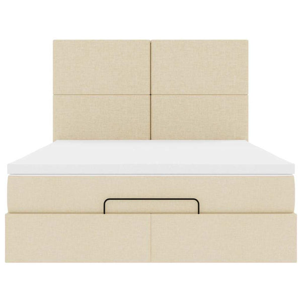 Ottoman Bett mit Matratze Creme 140x200 cm