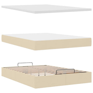 Ottoman Bett mit Matratze Creme 140x200 cm