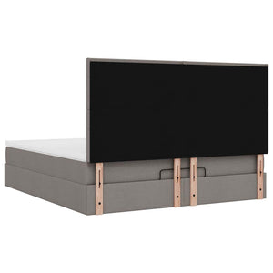 Ottoman Bett mit Matratze & LEDs Taupe 180x200 cm