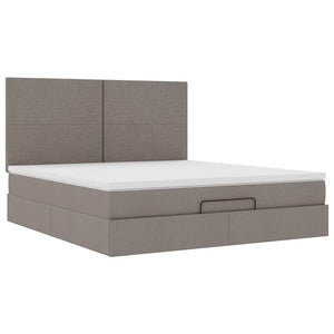 Ottoman Bett mit Matratze & LEDs Taupe 180x200 cm