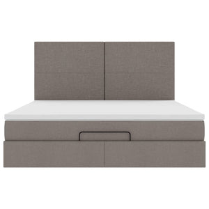 Ottoman Bett mit Matratze & LEDs Taupe 180x200 cm