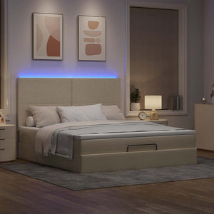 Ottoman Bett mit Matratze Creme 180x200 cm