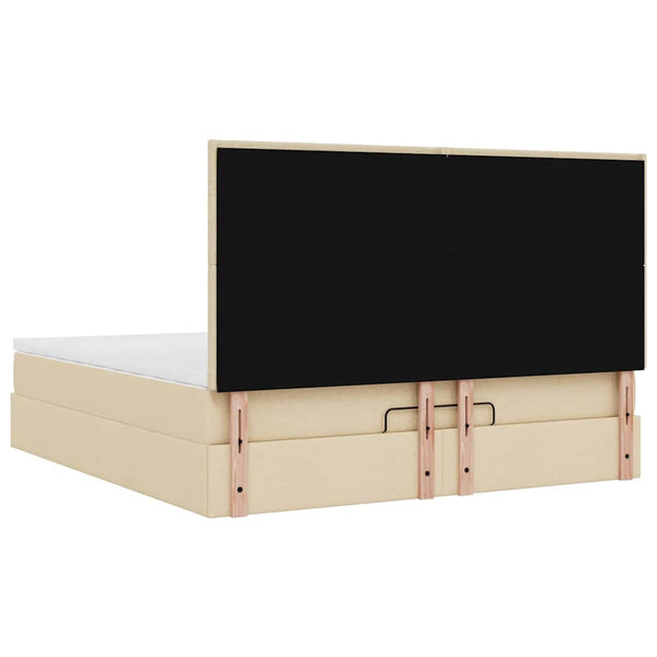 Ottoman Bett mit Matratze Creme 180x200 cm