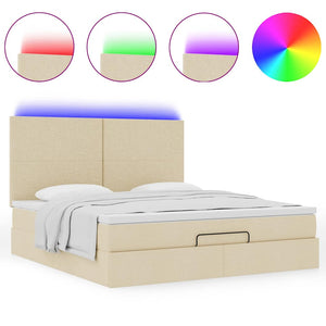 Ottoman Bett mit Matratze Creme 180x200 cm