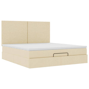 Ottoman Bett mit Matratze Creme 180x200 cm