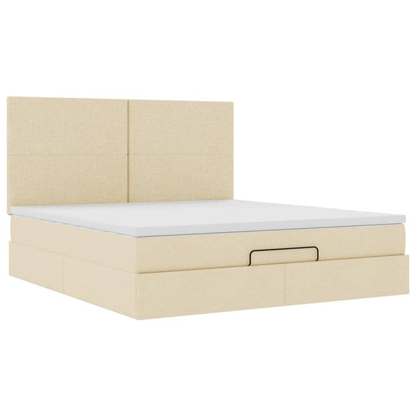 Ottoman Bett mit Matratze Creme 180x200 cm
