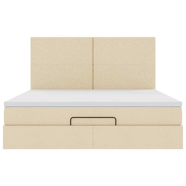 Ottoman Bett mit Matratze Creme 180x200 cm